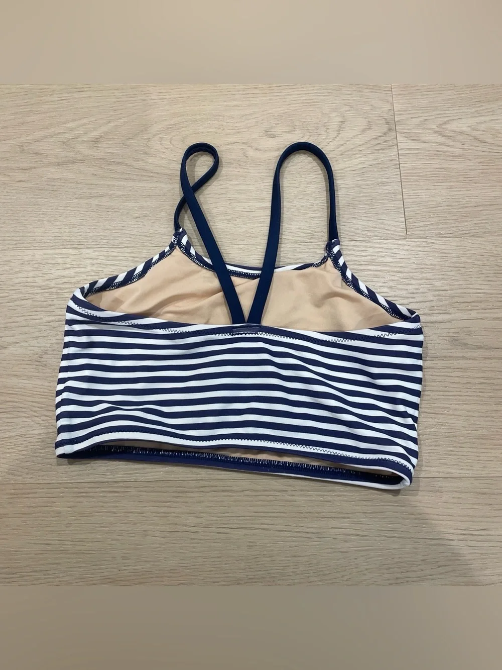 Crewcuts Navy Trim Beige Lined Swim Top